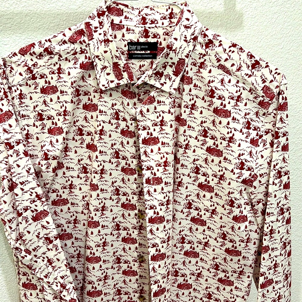 Full sleeve shirt  Bar III Slim fit, Carnaby collection 16-16 1/2 L. 100% cotton